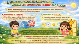 Ferro e calcio sono due micronutrienti fondamentali per i bambini